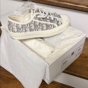 Dior Women's Beige and Blue Sneakers